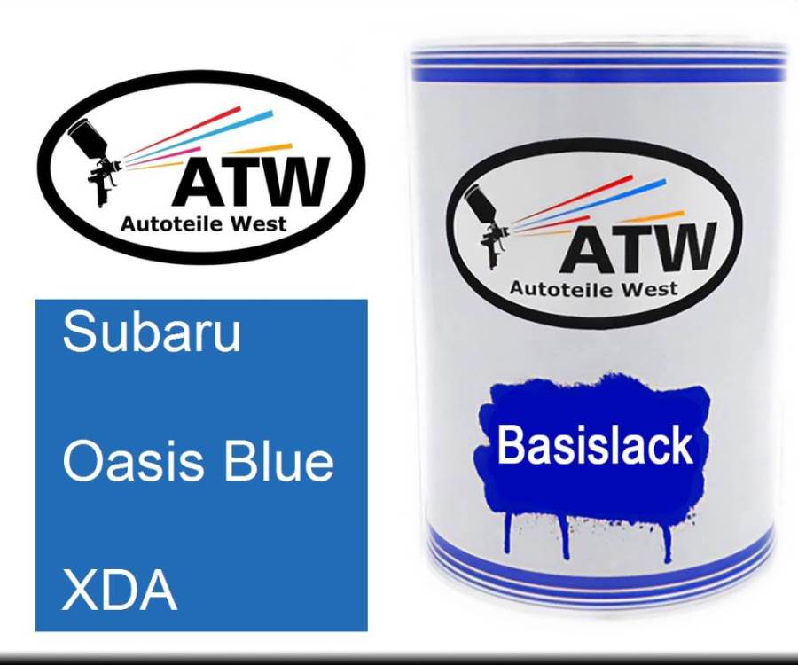 Subaru, Oasis Blue, XDA: 500ml Lackdose, von ATW Autoteile West.